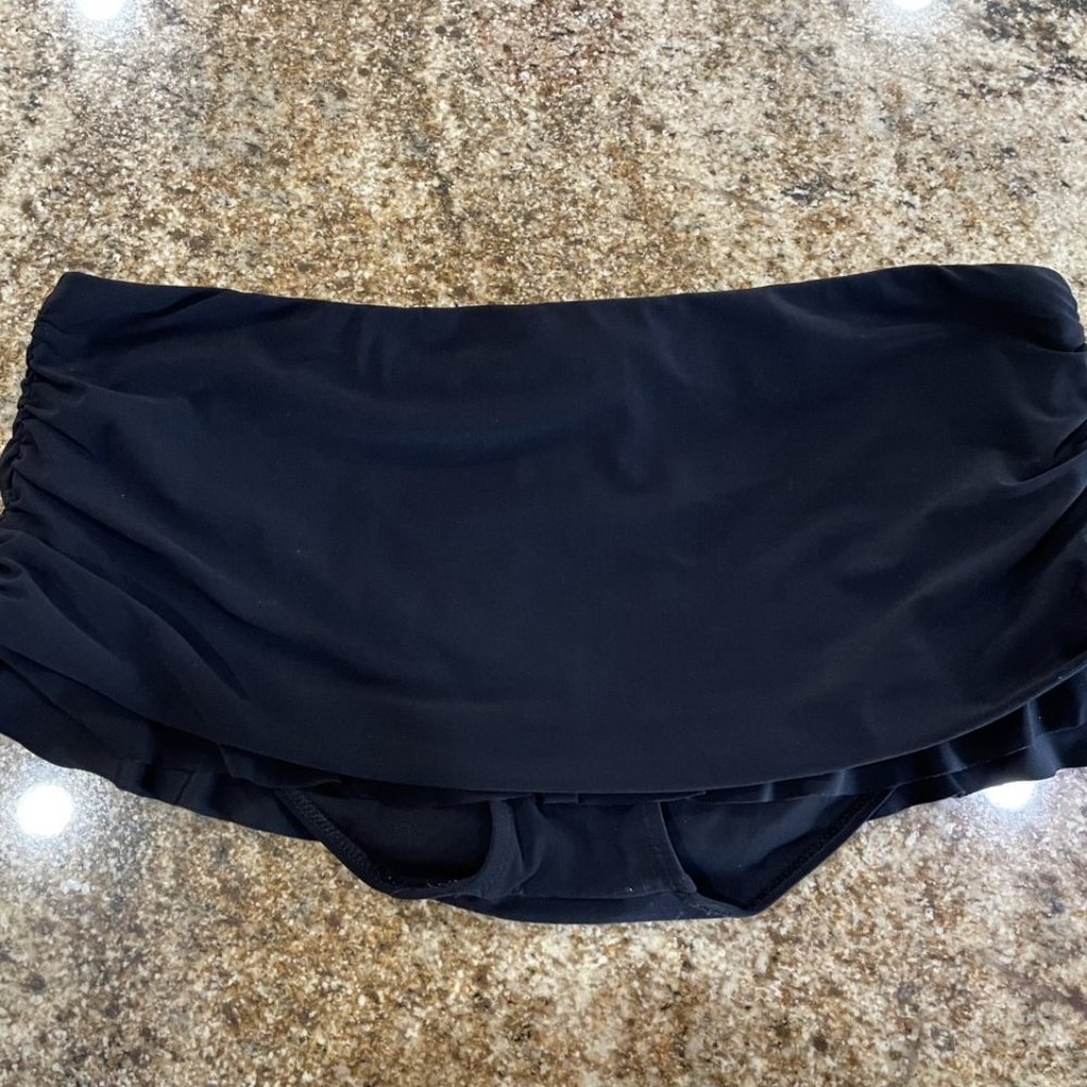 Profile Gottex Womens Black Tutti Frutti Ruffle Swim Skirt Bottom Size 10
